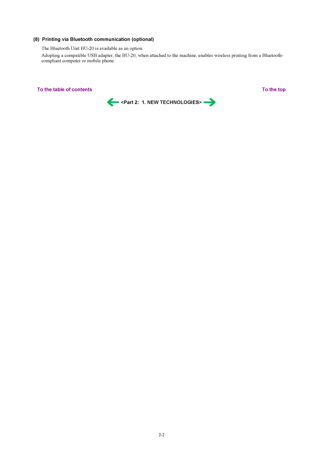 Canon MP800 manual Printing via Bluetooth communication optional, Part 2 1. NEW Technologies 