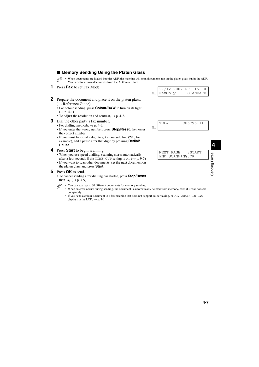 Canon MPC600F/400 manual Press Fax to set Fax Mode, Press Start to begin scanning, Press OK to send 