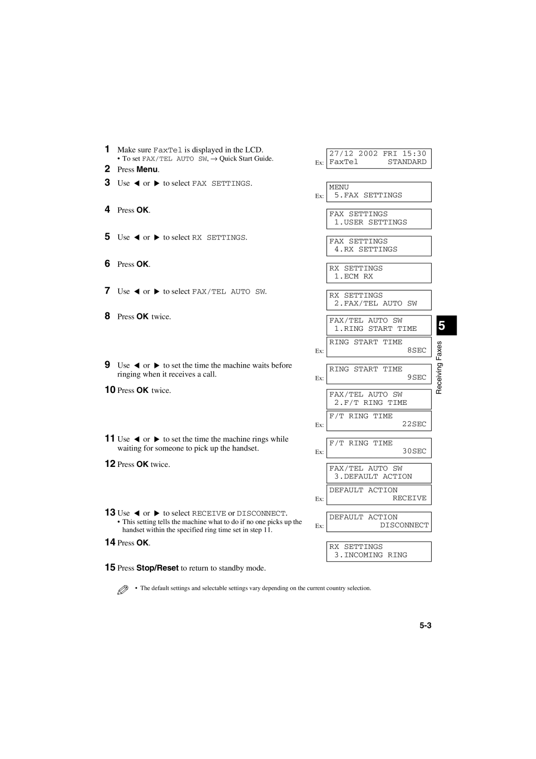 Canon MPC600F/400 manual Make sure FaxTel is displayed in the LCD, To set FAX/TEL Auto SW, → Quick Start Guide 