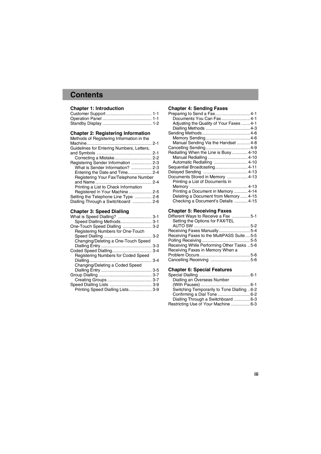 Canon MPC600F/400 manual Contents 