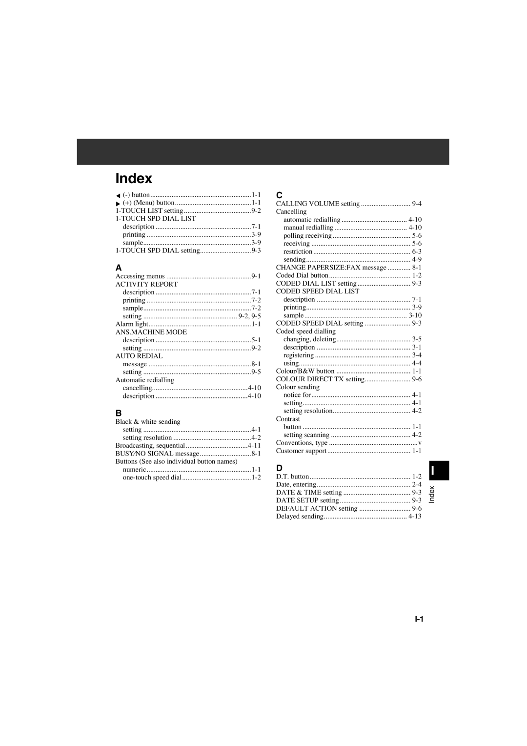 Canon MPC600F/400 manual Index 