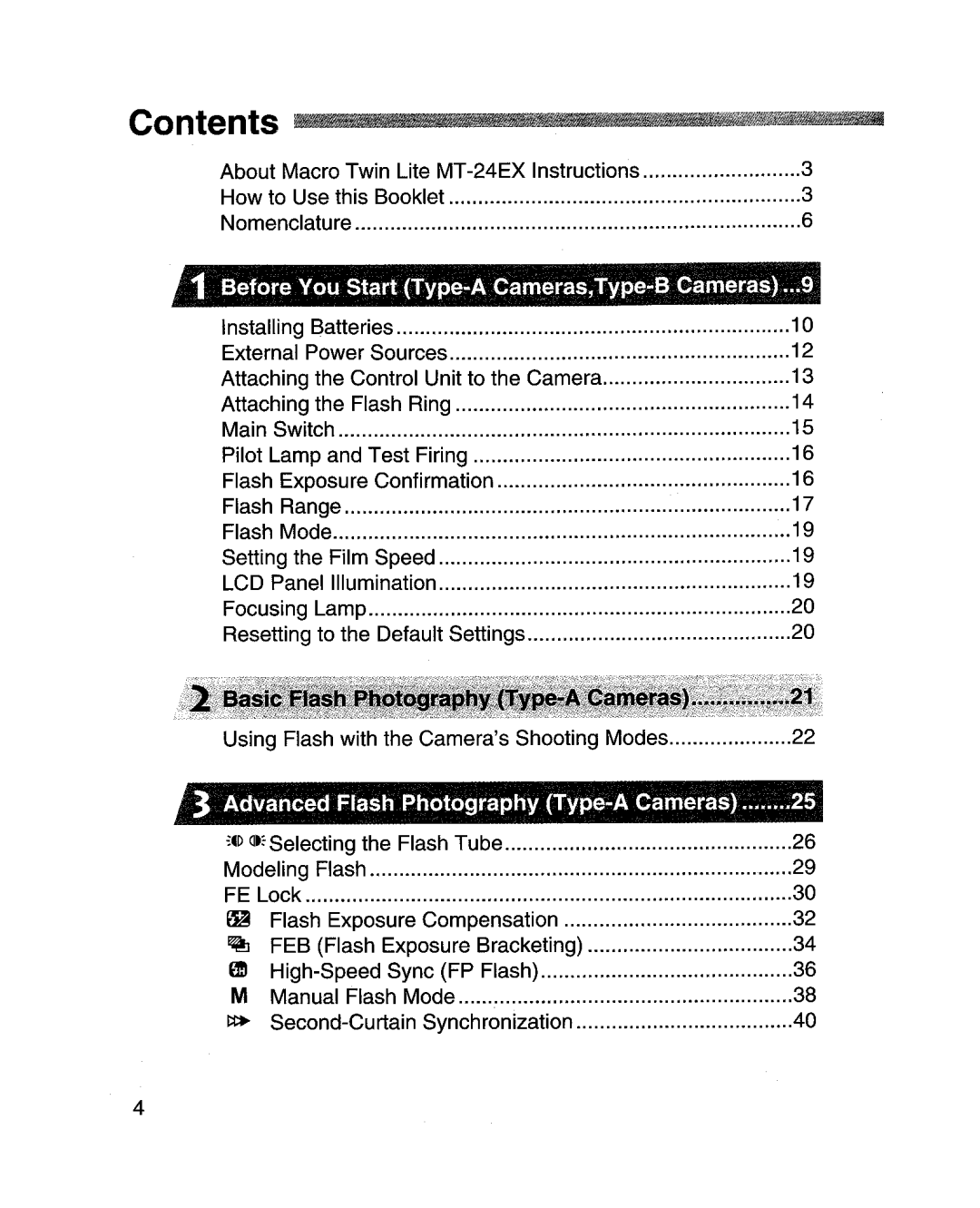 Canon MR-14EXl manual Before You Start Type-A Cameras,-ype-B Cameras, Advanced Flash RhotographV Type-A Cameras 