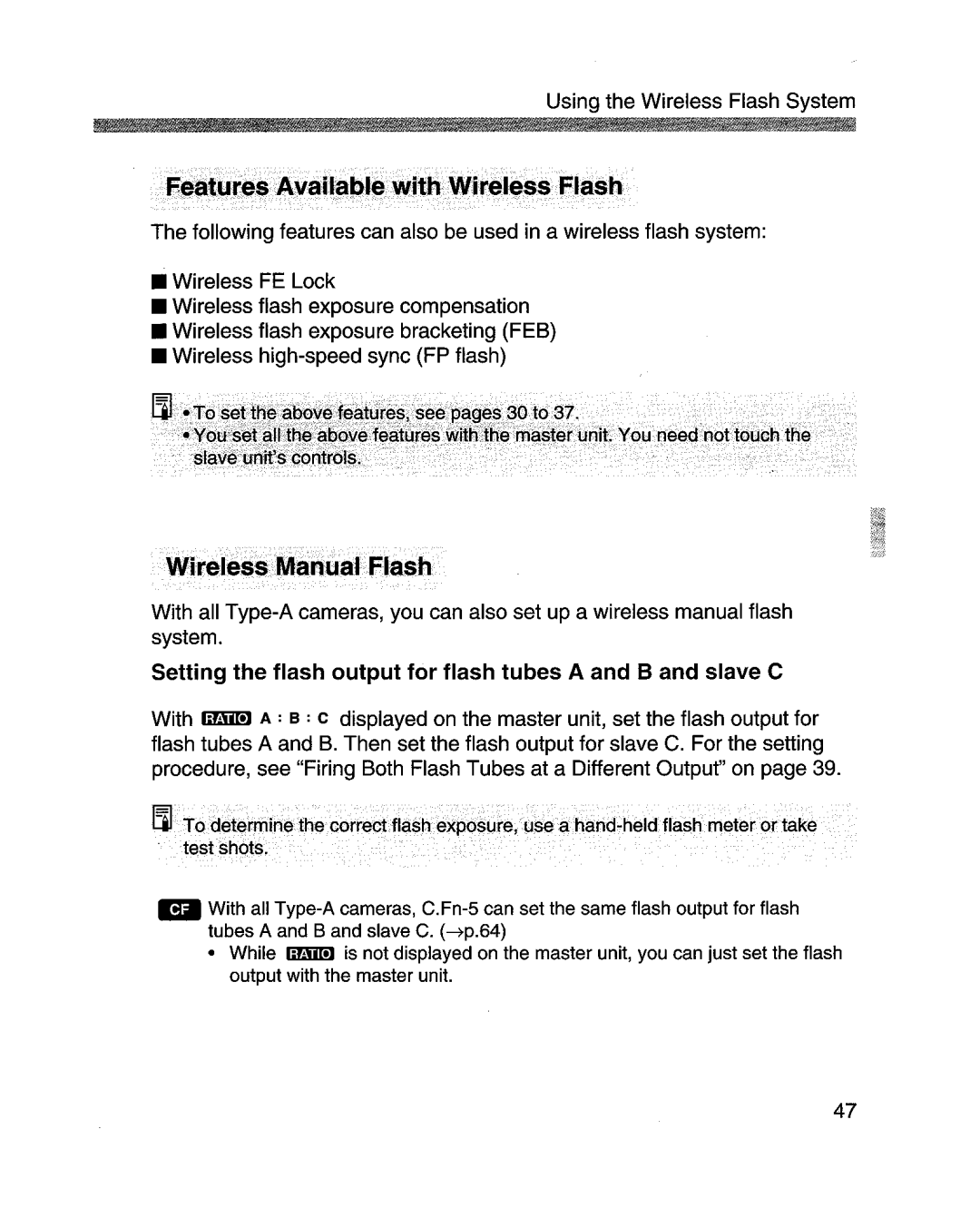 Canon MR-14EXl manual Wireless Manual Flash 