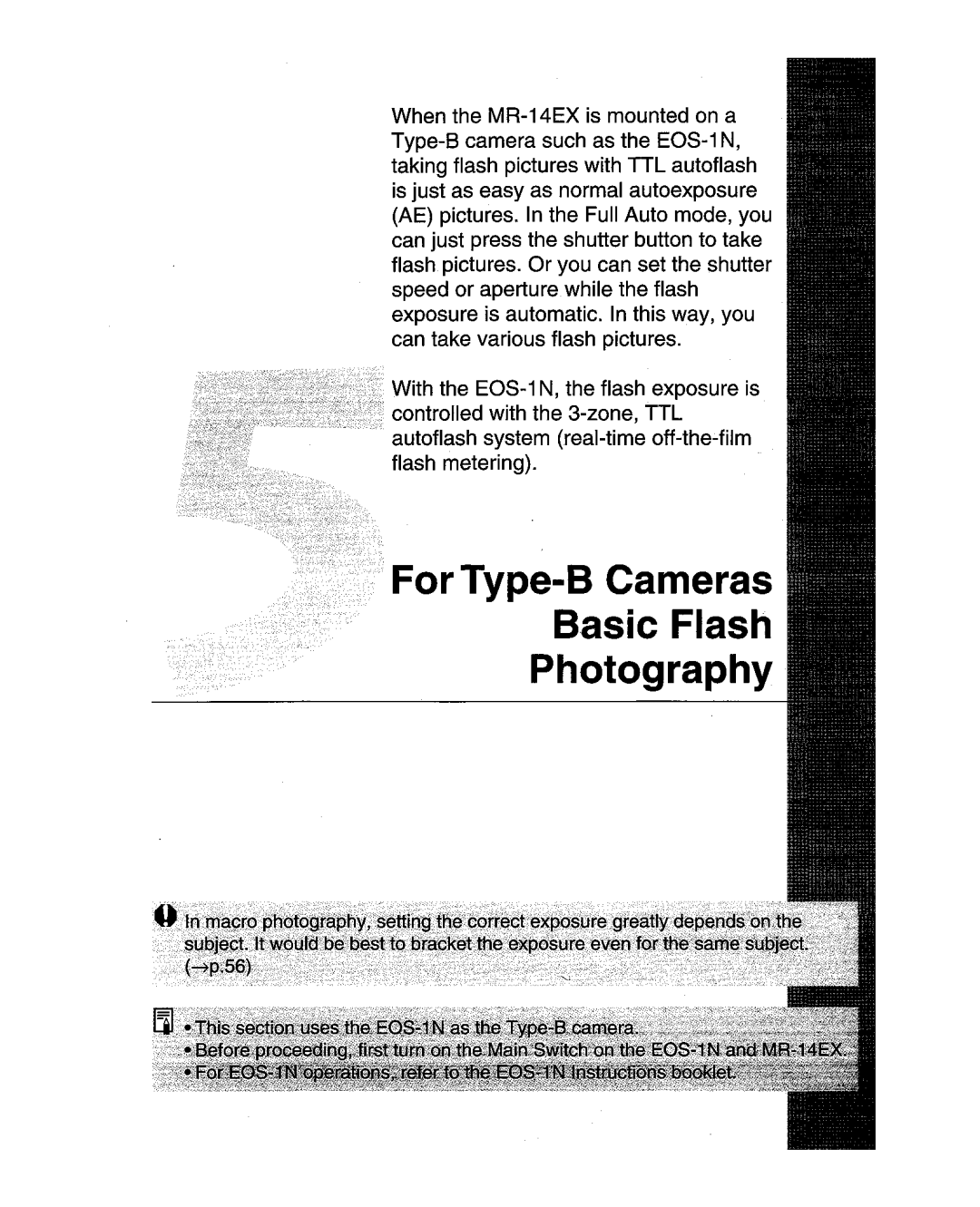 Canon MR-14EXl manual For Type-B Cameras Basic Flash Photography 