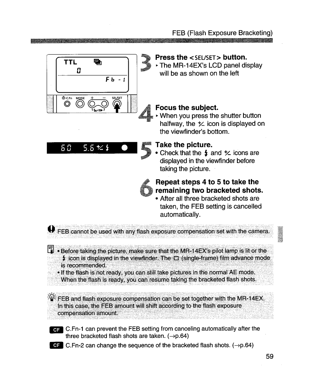 Canon MR-14EXl manual 5.6 ~ ~ 