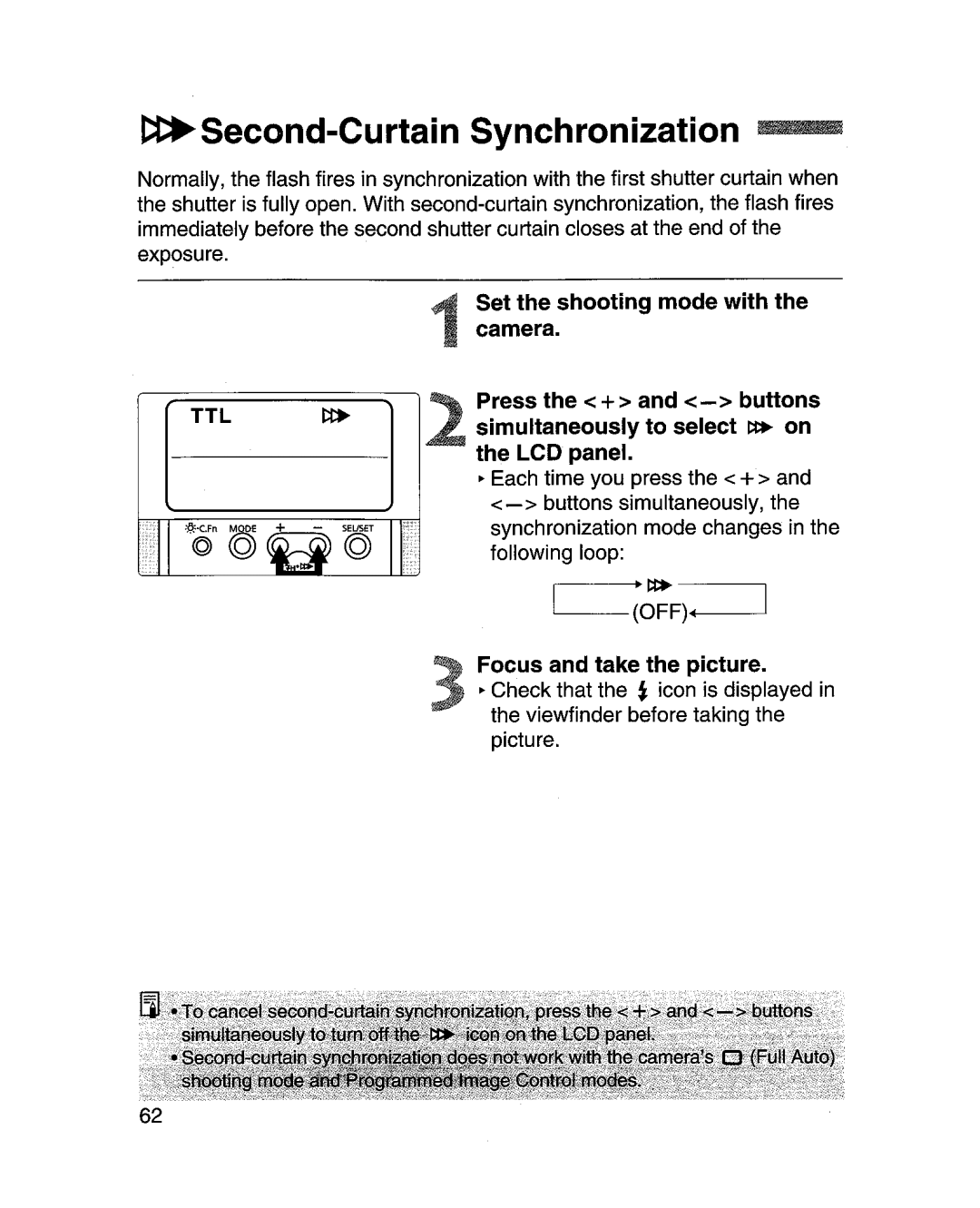 Canon MR-14EXl manual ==~F=J, TlSecond-Curtain Synchronization 