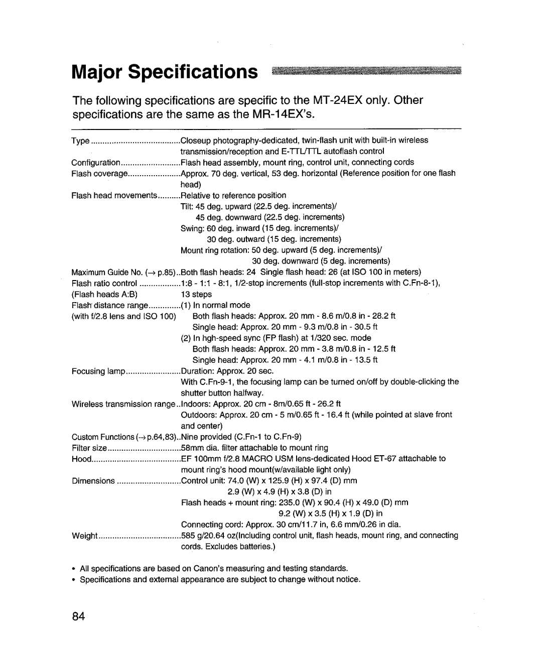 Canon MR-14EXl manual 