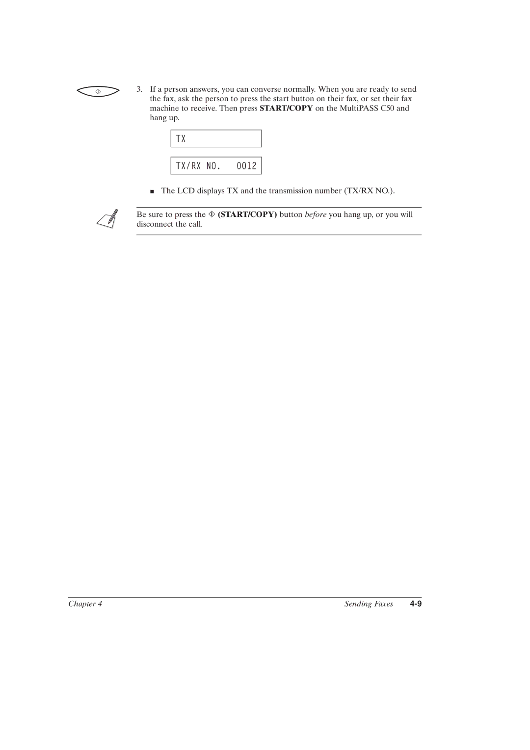 Canon MultiPASSTM C50 manual TX/RX no 