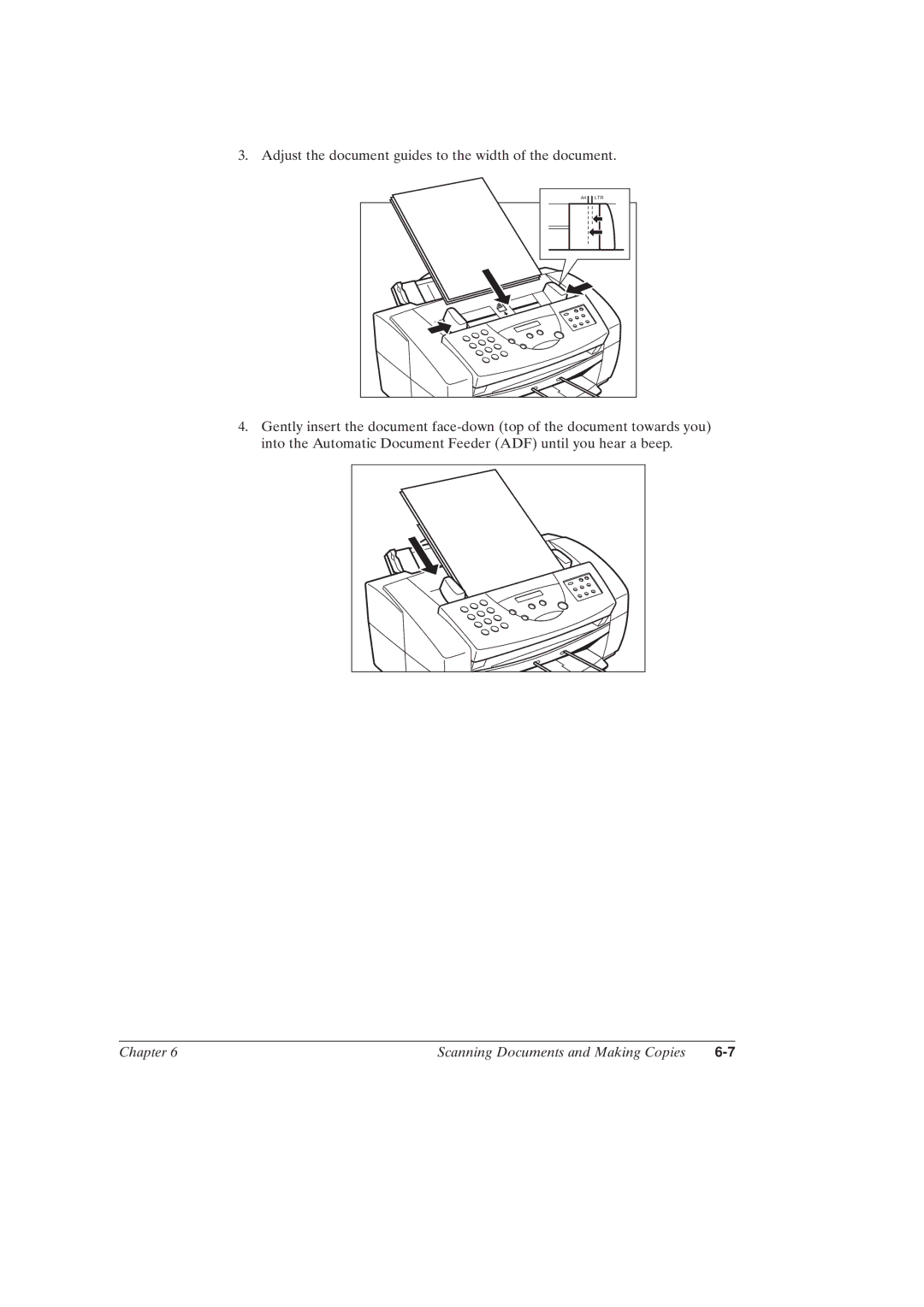 Canon MultiPASSTM C50 manual Adjust the document guides to the width of the document 