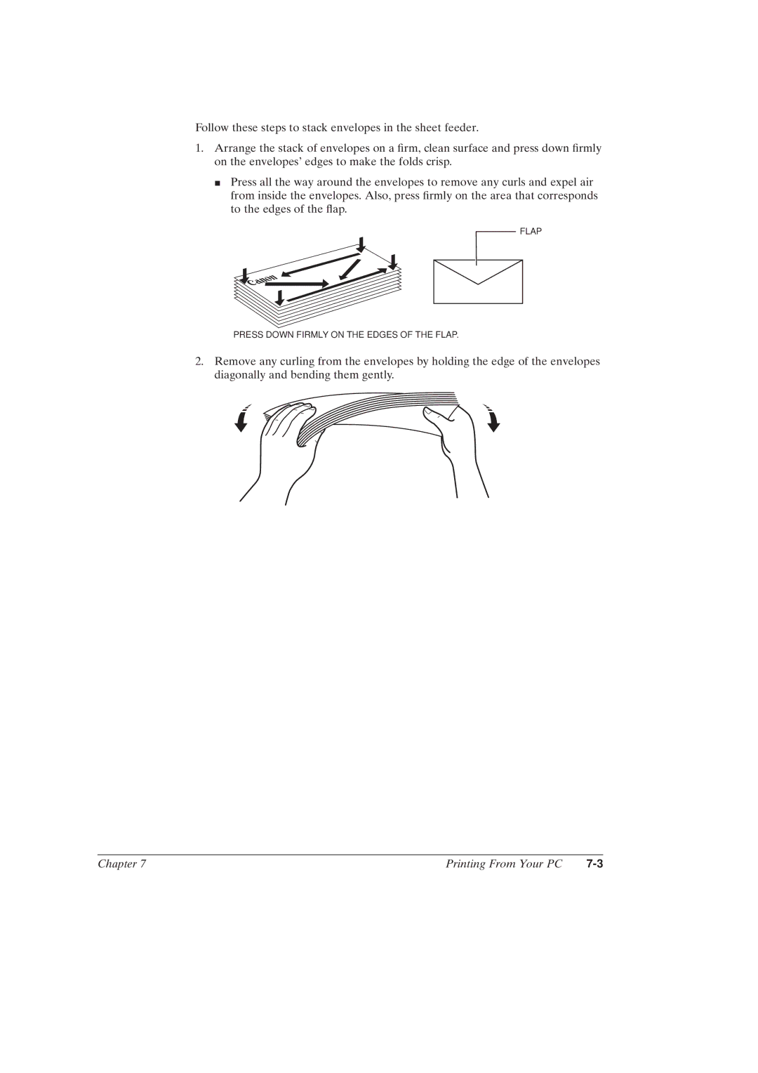 Canon MultiPASSTM C50 manual Flap Press Down Firmly on the Edges of the Flap 