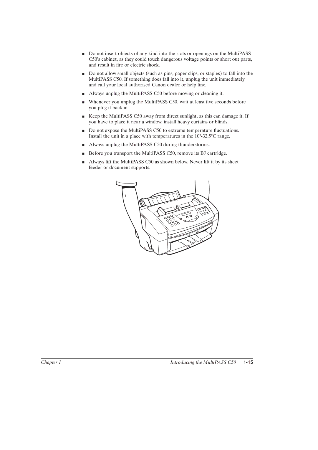 Canon MultiPASSTM C50 manual Chapter Introducing the MultiPASS C50 