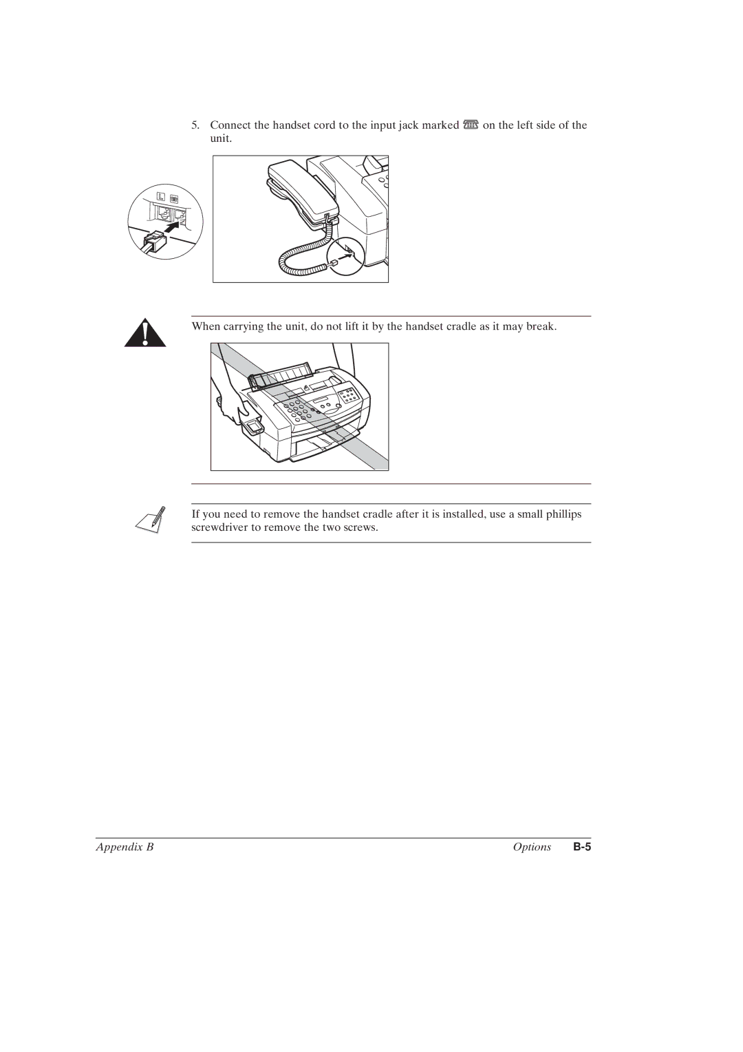 Canon MultiPASSTM C50 manual Appendix B Options B-5 