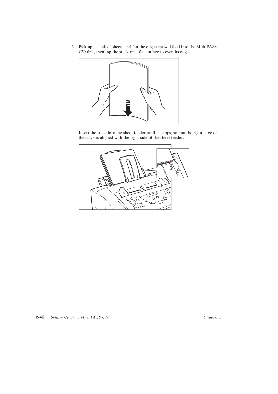 Canon MultiPASSTM C50 manual 46Setting Up Your MultiPASS C50 Chapter 