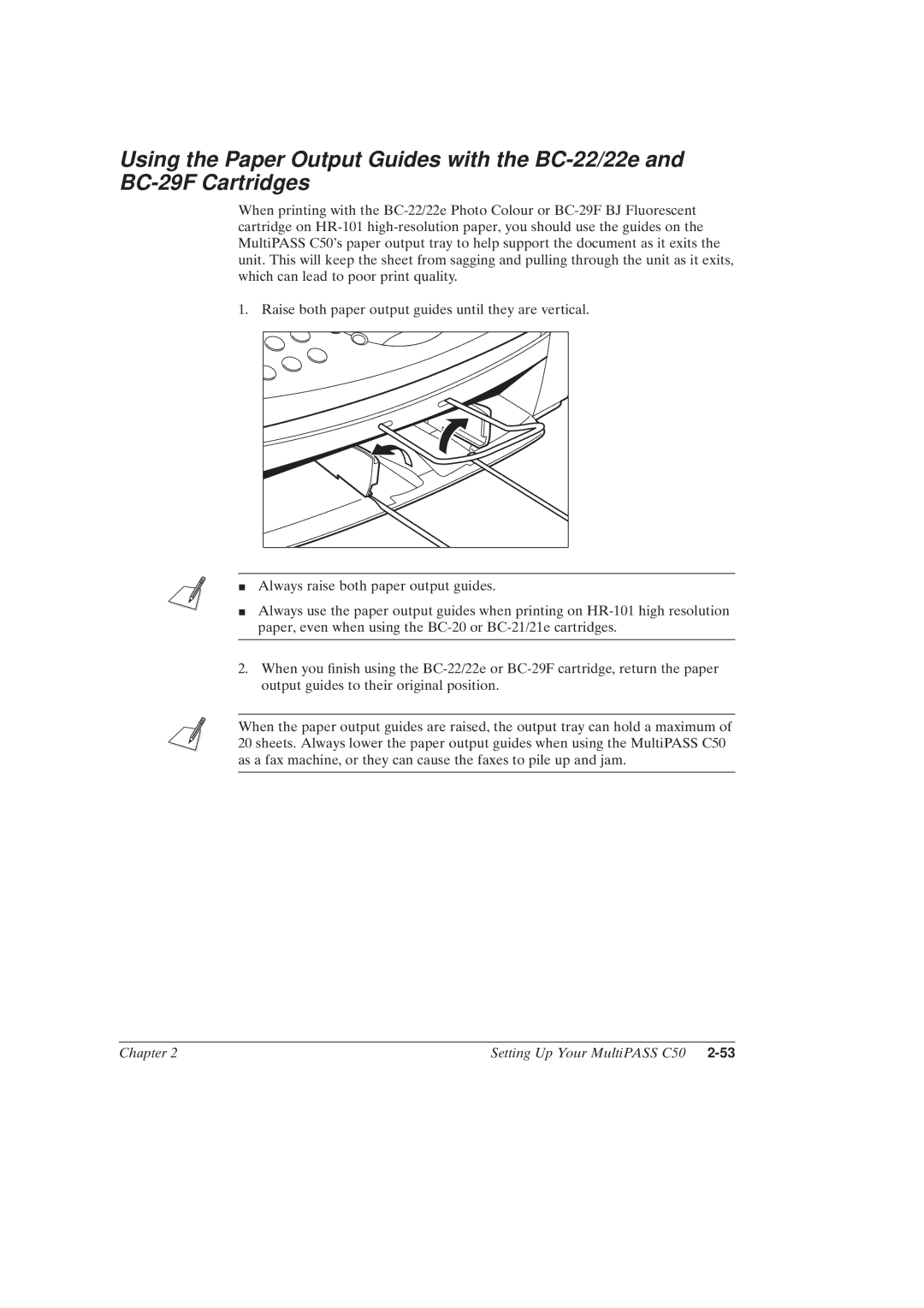 Canon MultiPASSTM C50 manual Chapter Setting Up Your MultiPASS C50 