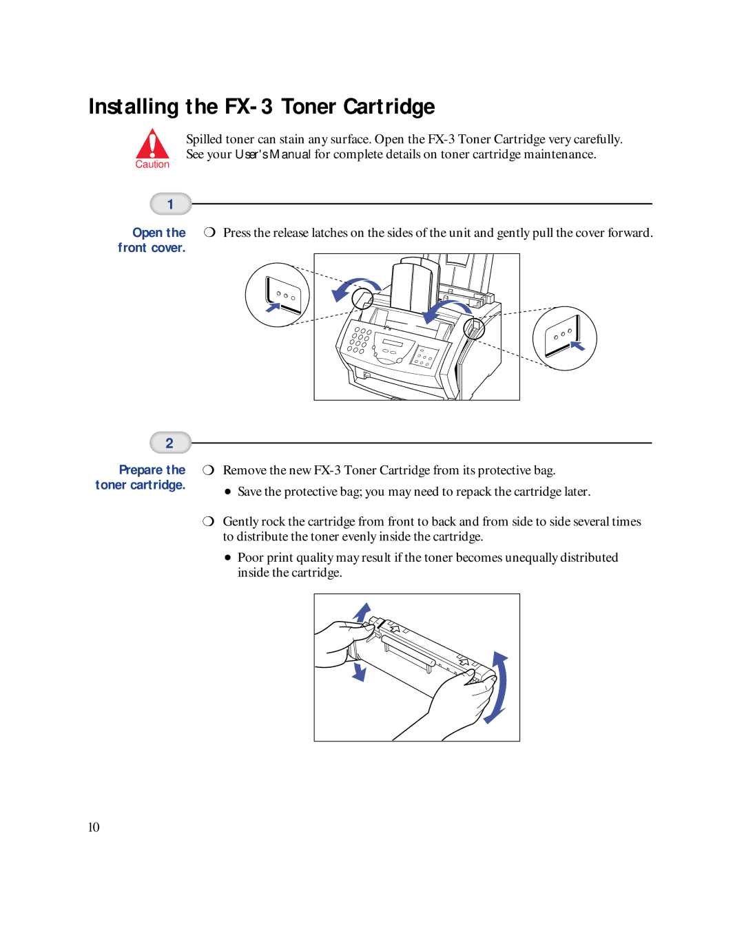 Canon MultiPASSTM L6000 manual Installing the FX-3 Toner Cartridge 