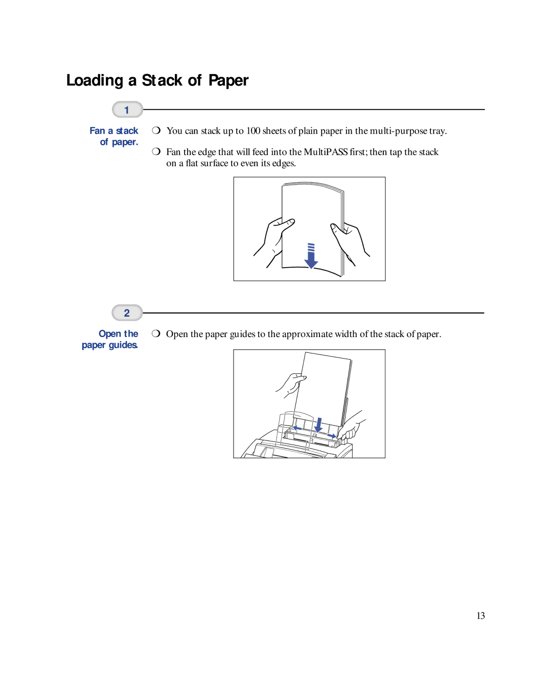 Canon MultiPASSTM L6000 manual Loading a Stack of Paper 