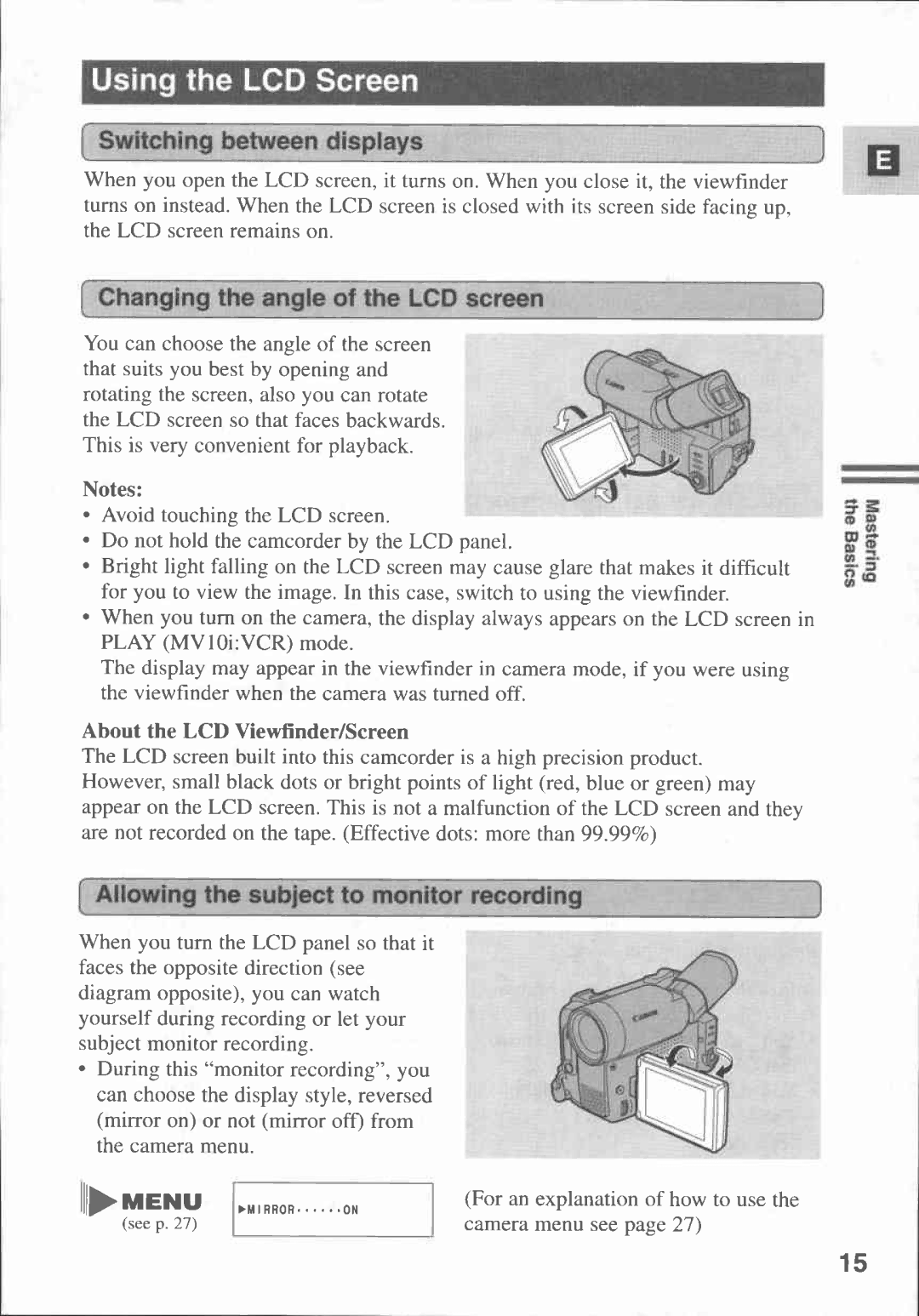 Canon MV10I, MV 10 manual 