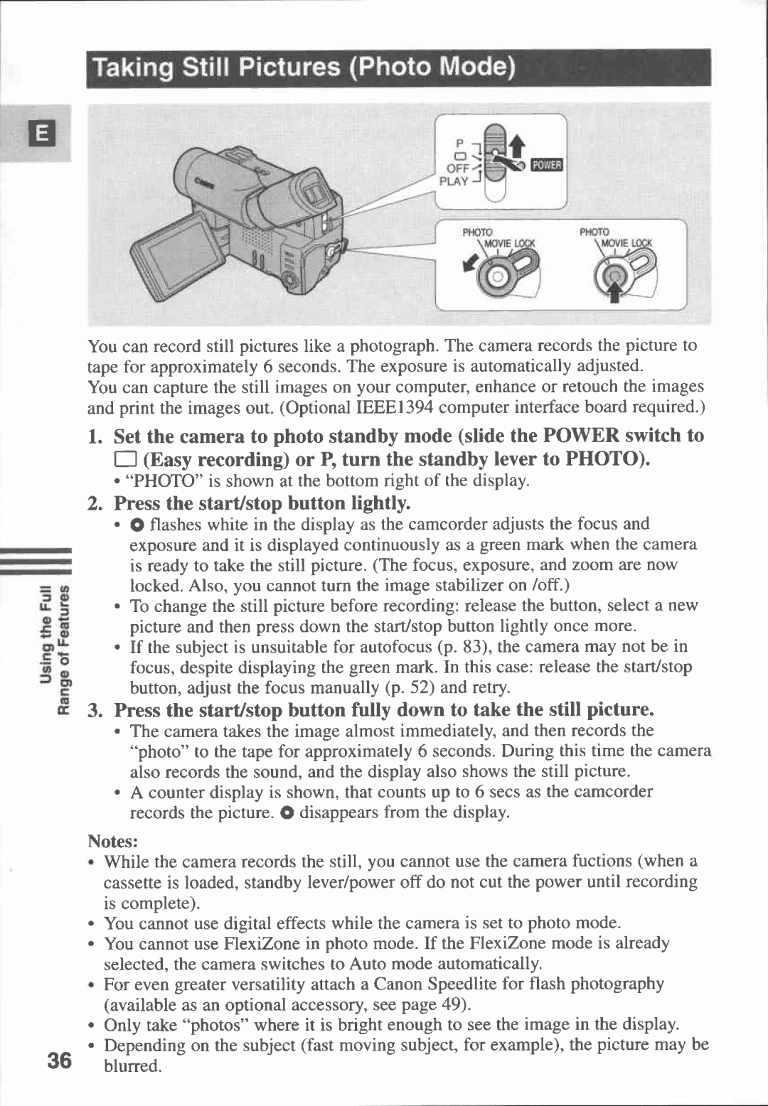 Canon MV 10, MV10I manual 