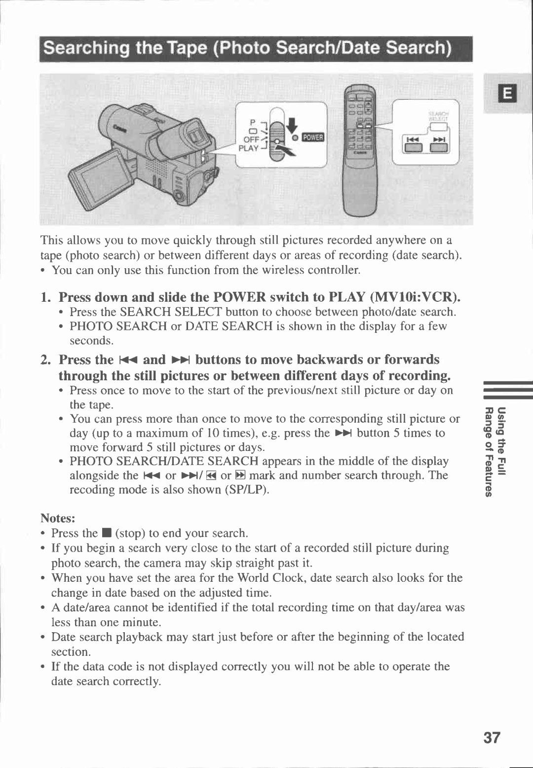 Canon MV10I, MV 10 manual 