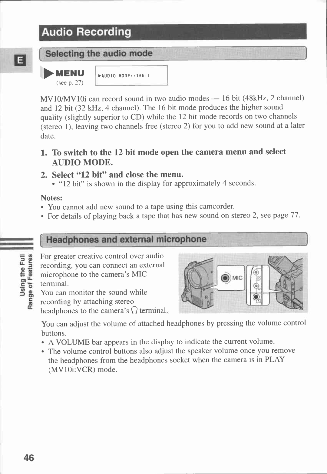 Canon MV 10, MV10I manual 