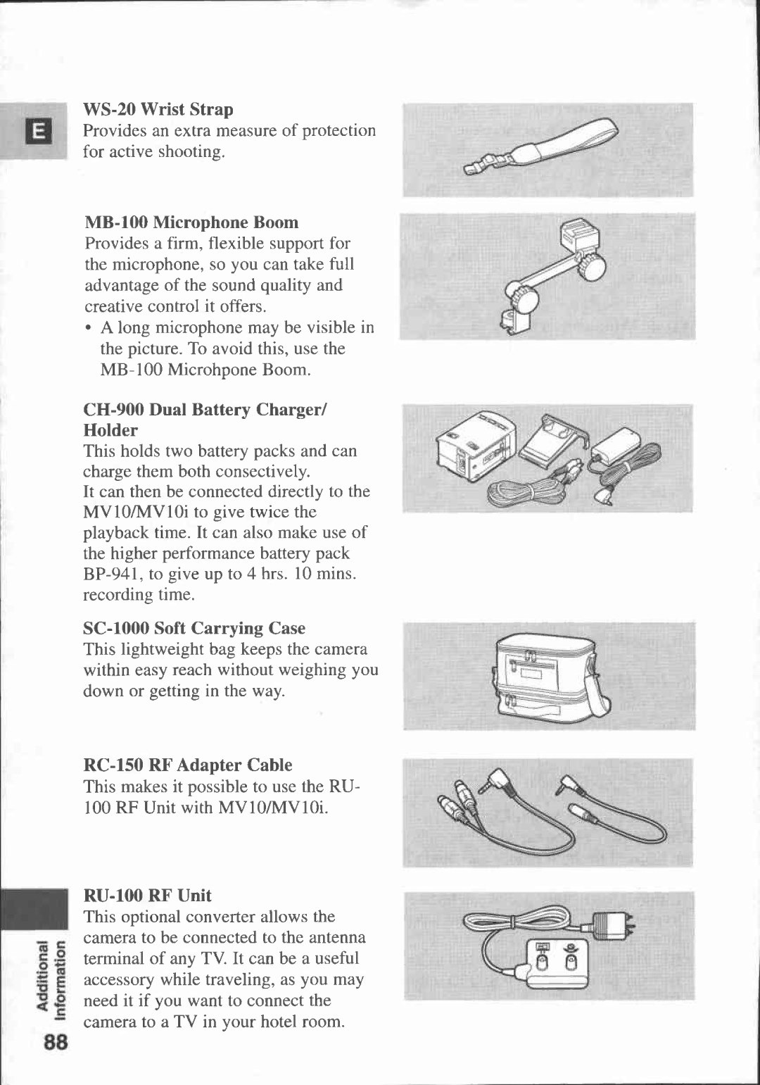 Canon MV 10, MV10I manual 