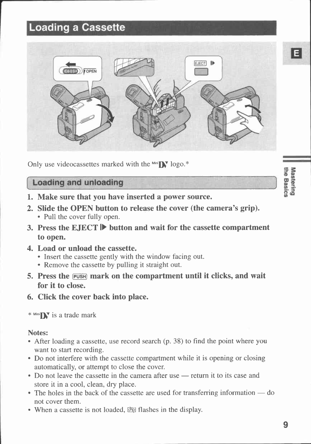 Canon MV10I, MV 10 manual 