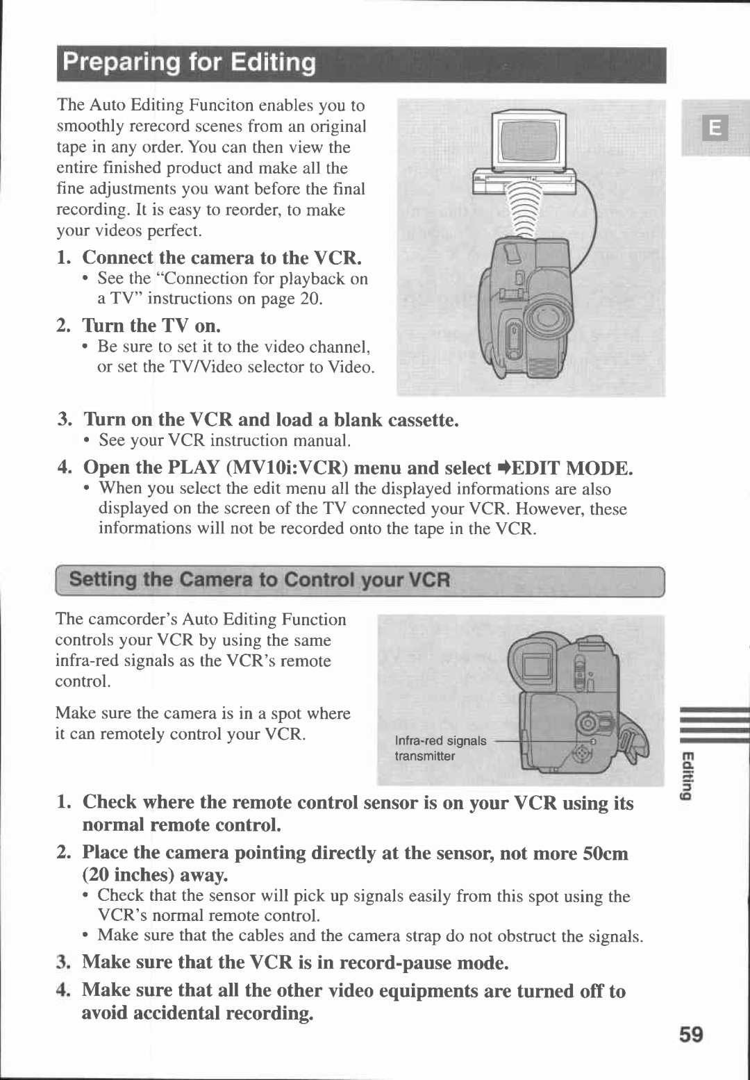 Canon MV10I, MV 10 manual 