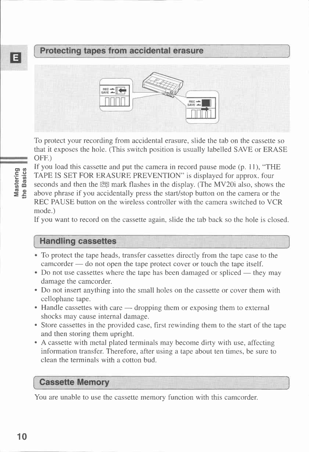 Canon MV 20, MV20I manual 