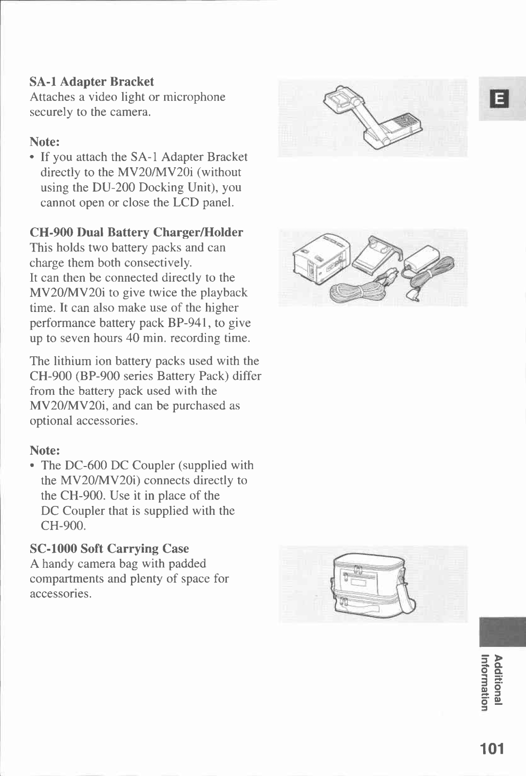 Canon MV20I, MV 20 manual 