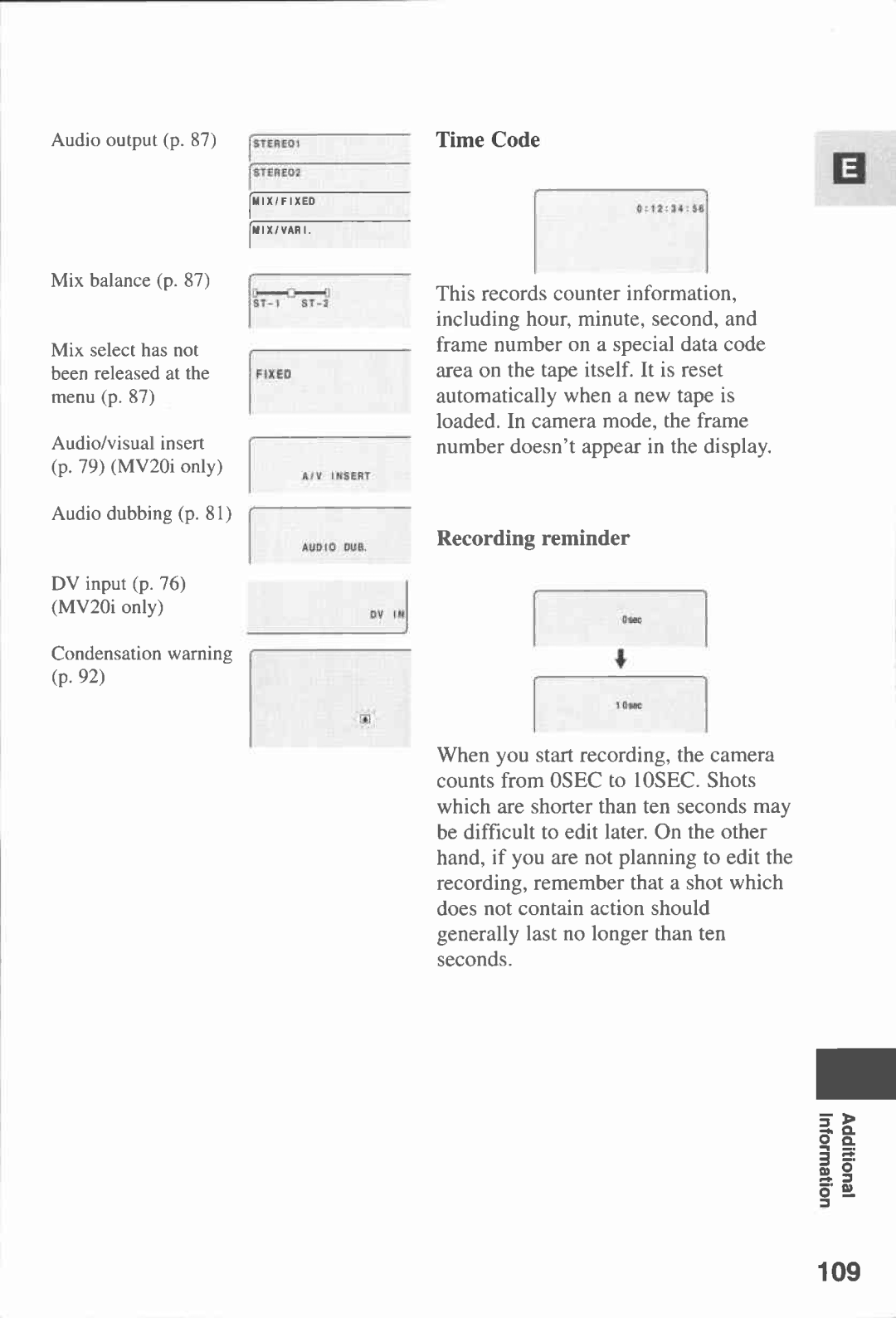 Canon MV20I, MV 20 manual 