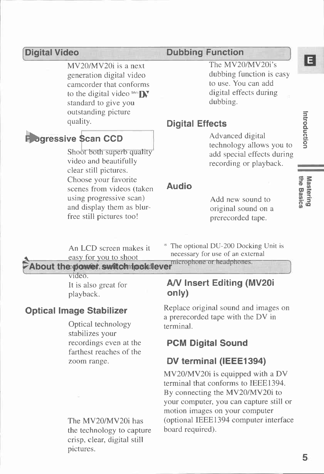 Canon MV20I, MV 20 manual 