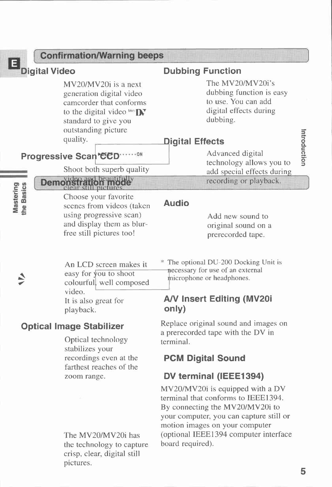 Canon MV 20, MV20I manual 