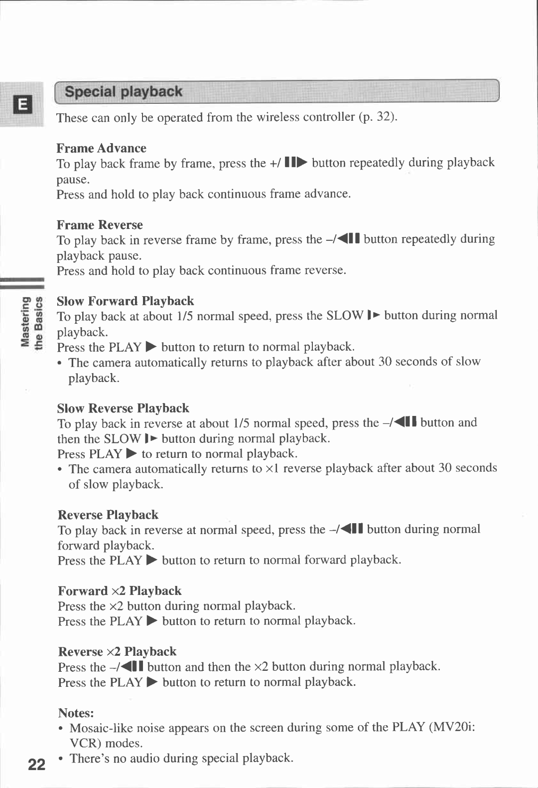 Canon MV 20, MV20I manual 