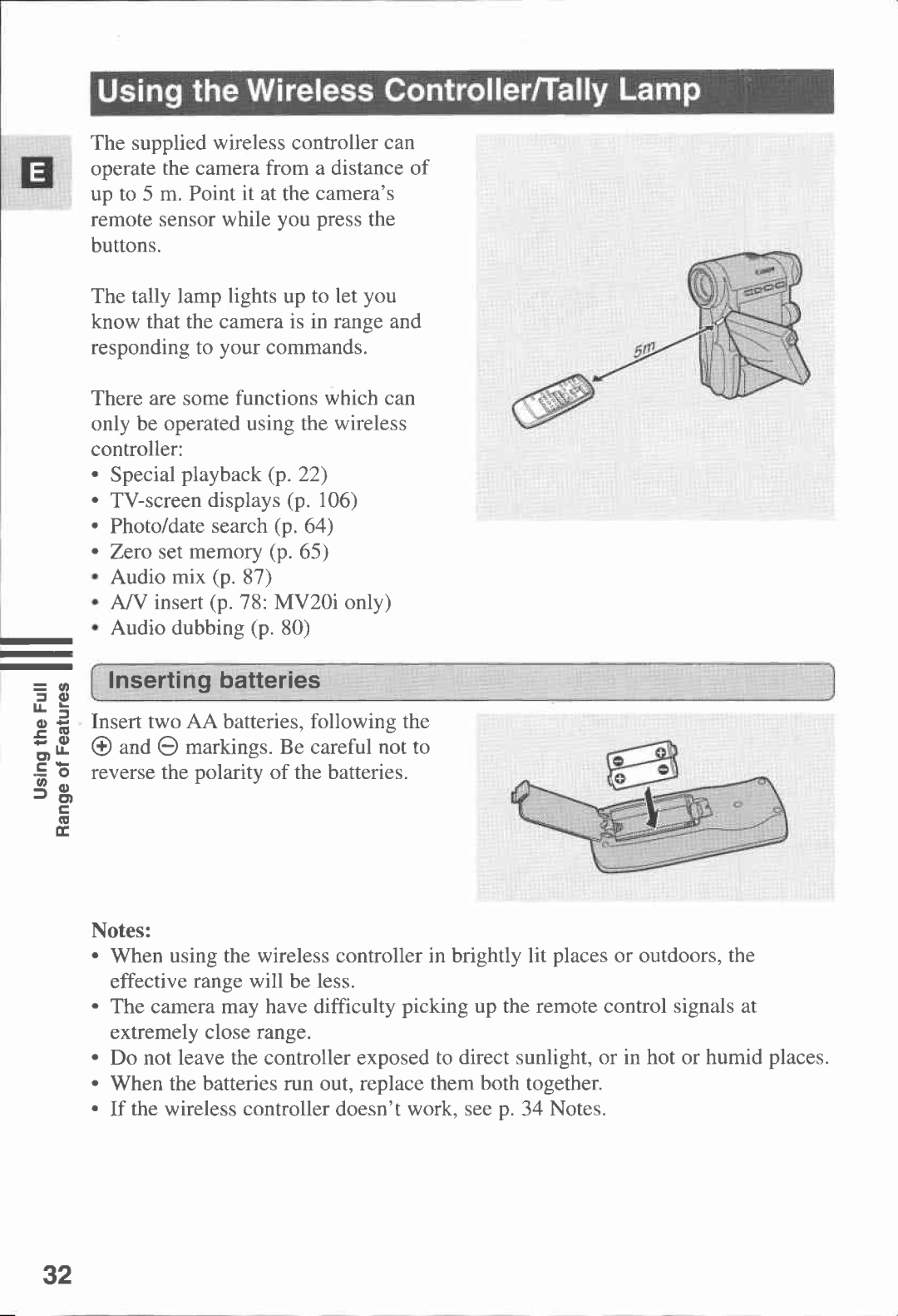 Canon MV 20, MV20I manual 