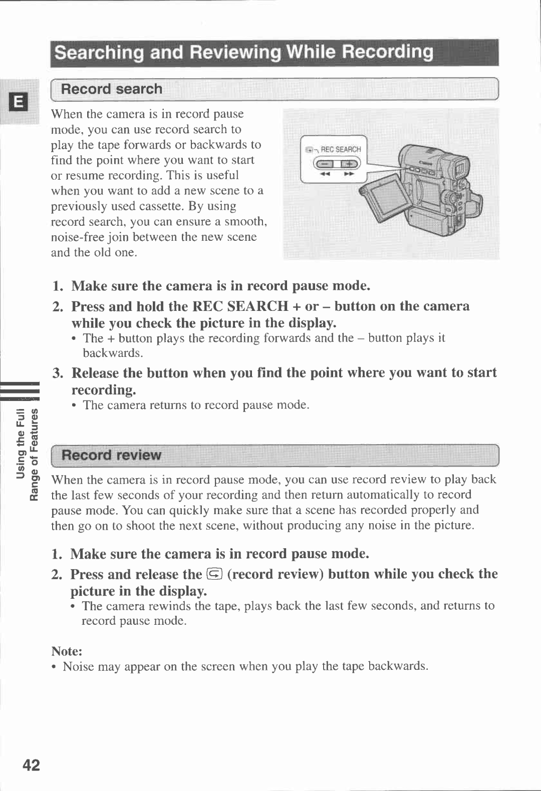 Canon MV 20, MV20I manual 