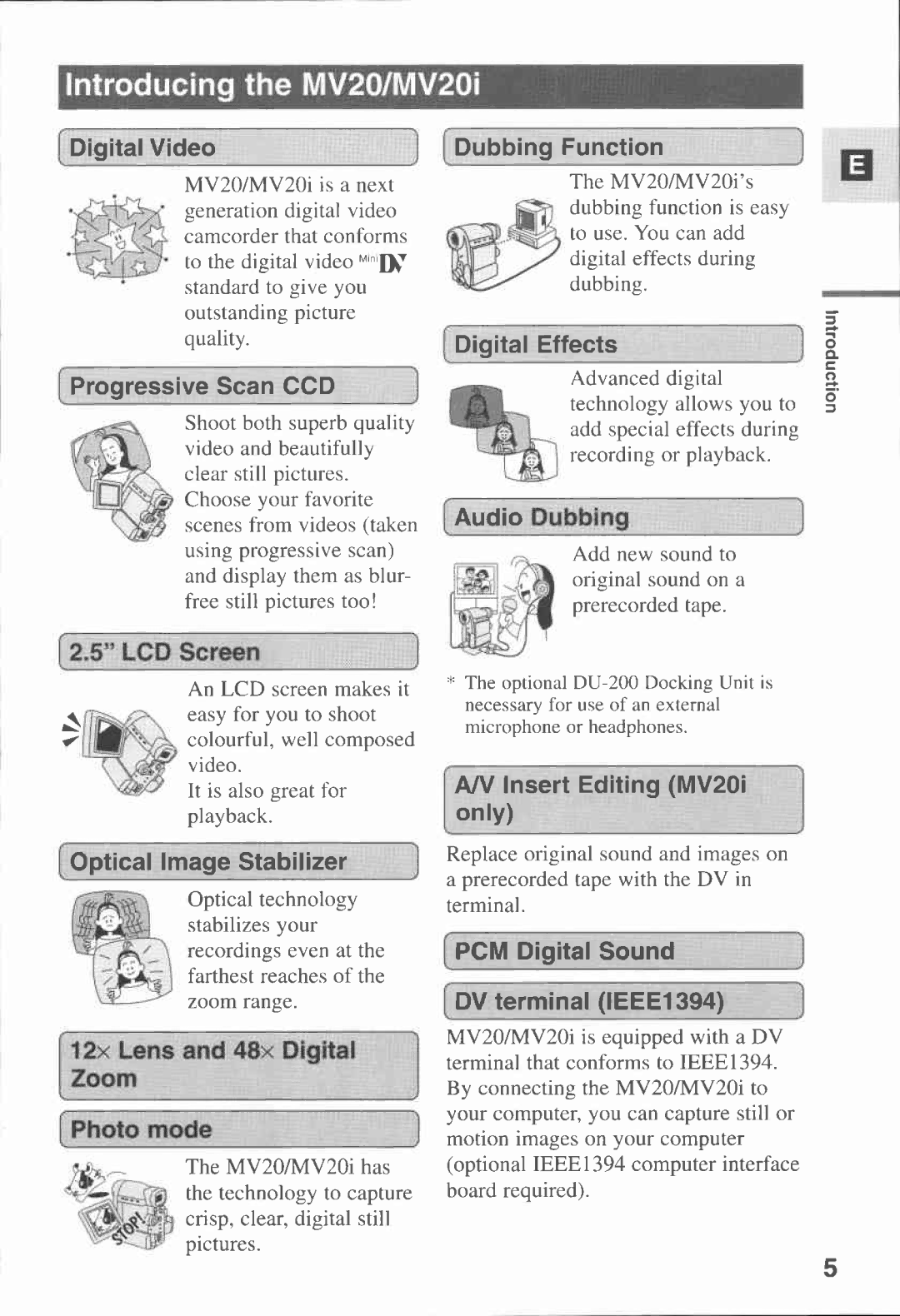 Canon MV20I, MV 20 manual 