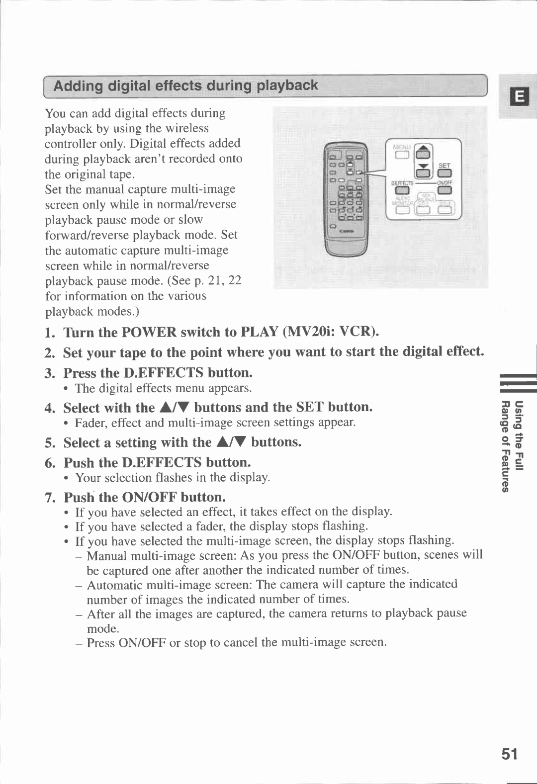 Canon MV20I, MV 20 manual 