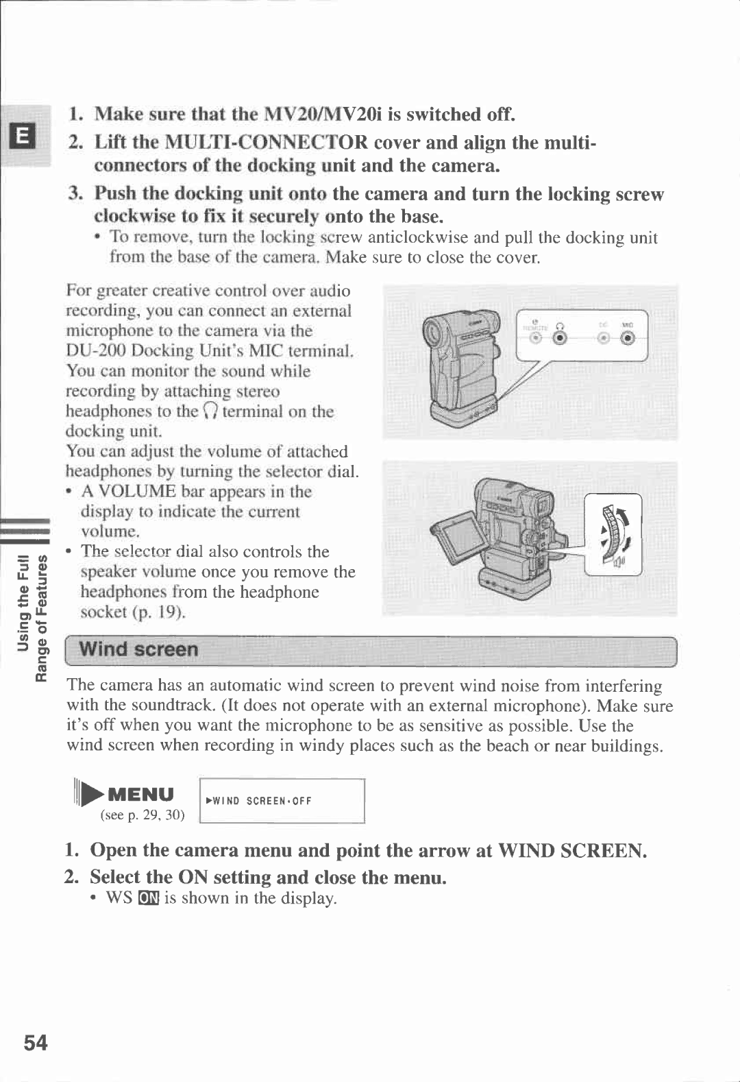 Canon MV 20, MV20I manual 