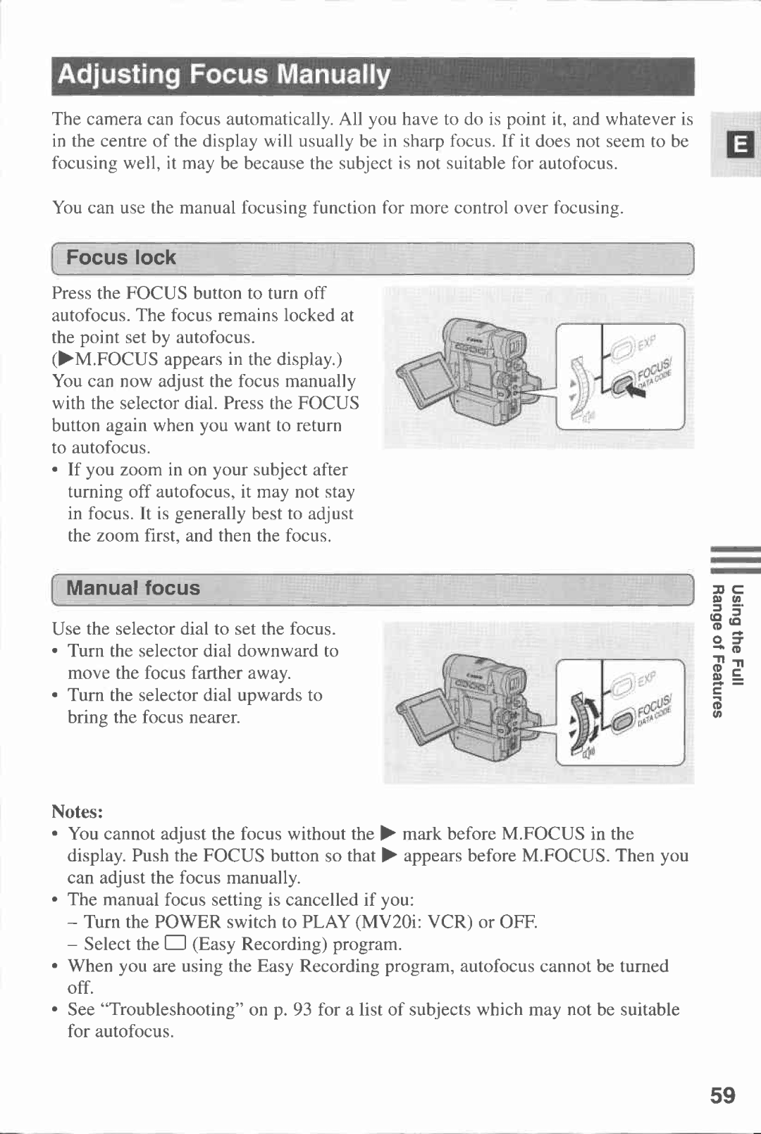 Canon MV20I, MV 20 manual 