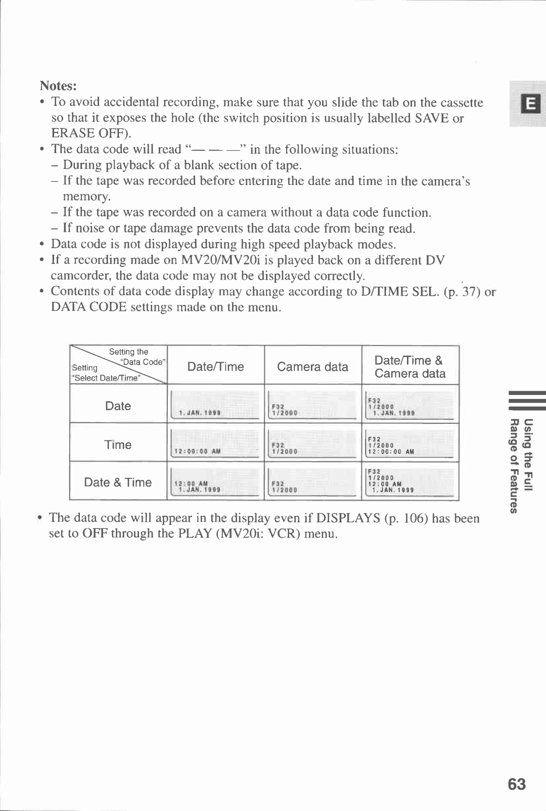 Canon MV20I, MV 20 manual 