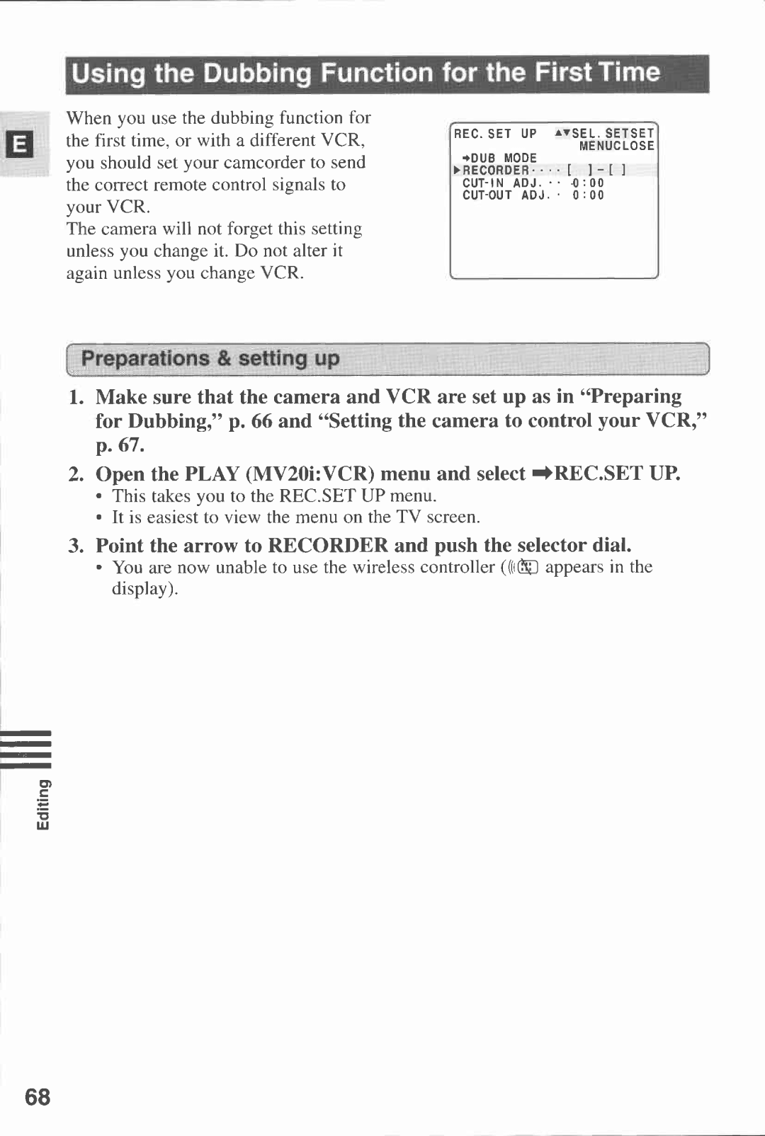 Canon MV 20, MV20I manual 