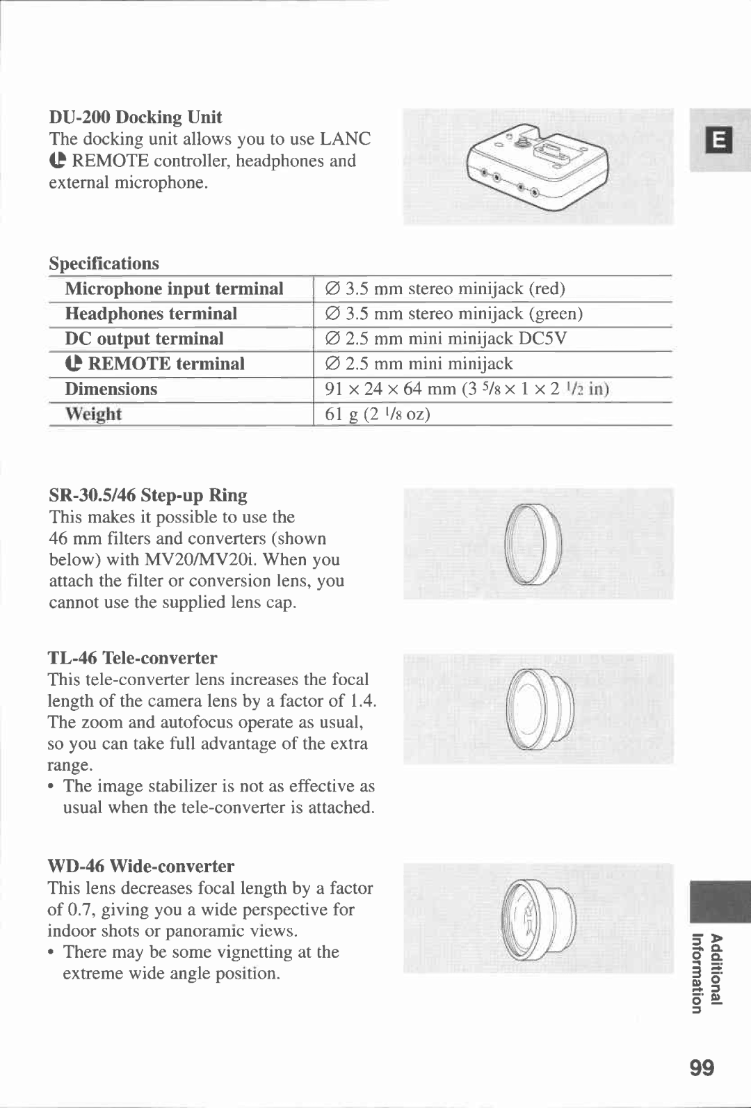 Canon MV20I, MV 20 manual 