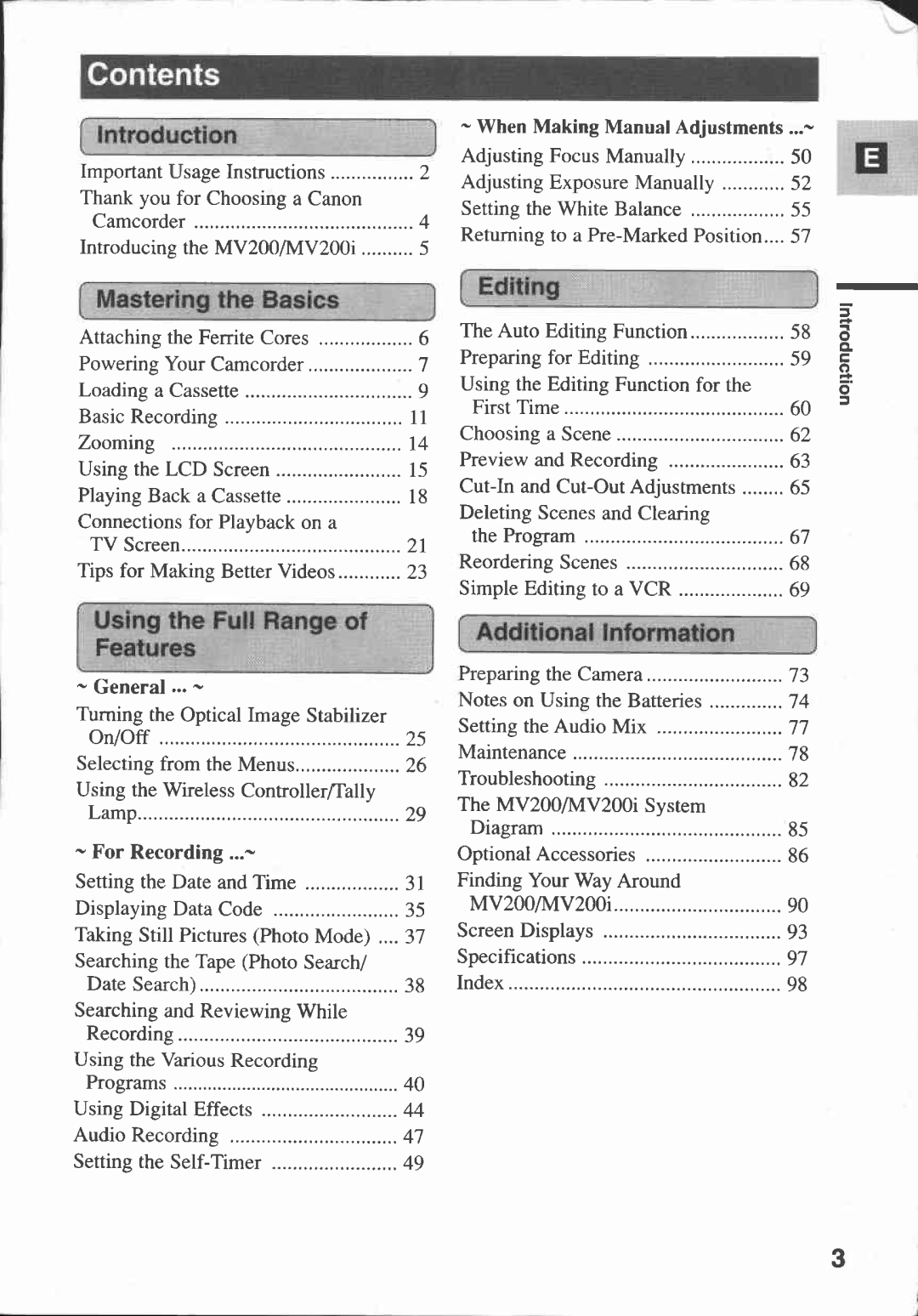 Canon MV 200 manual 