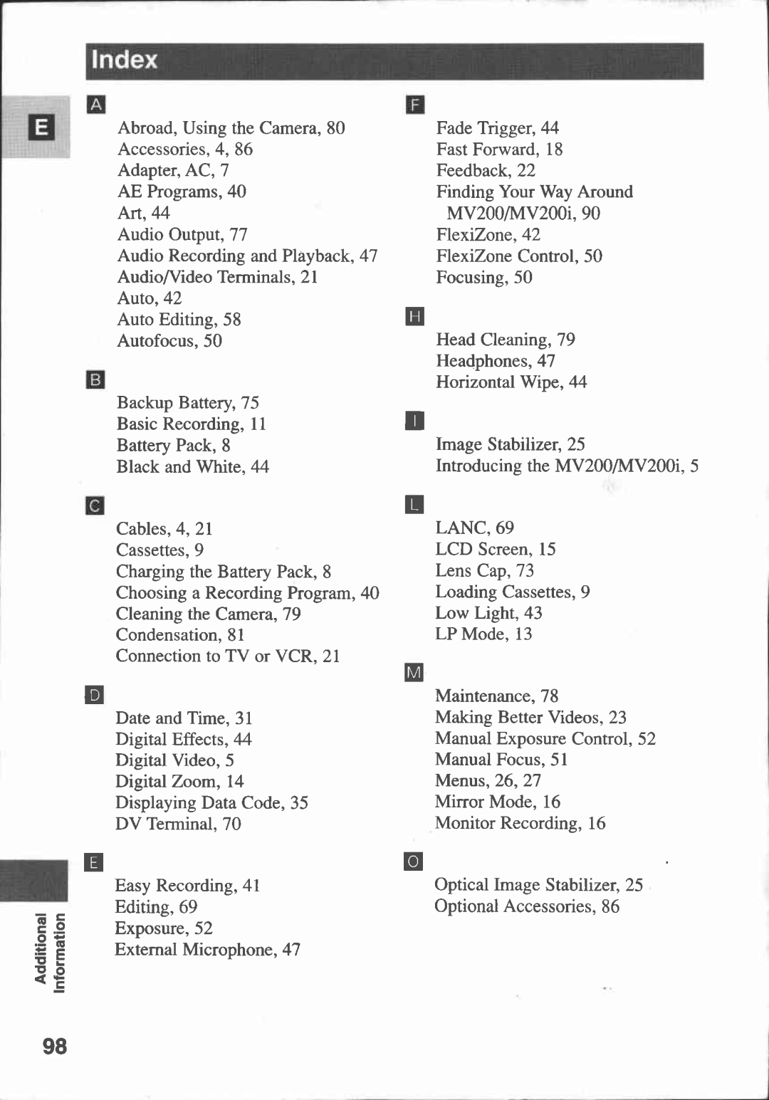 Canon MV 200 manual 