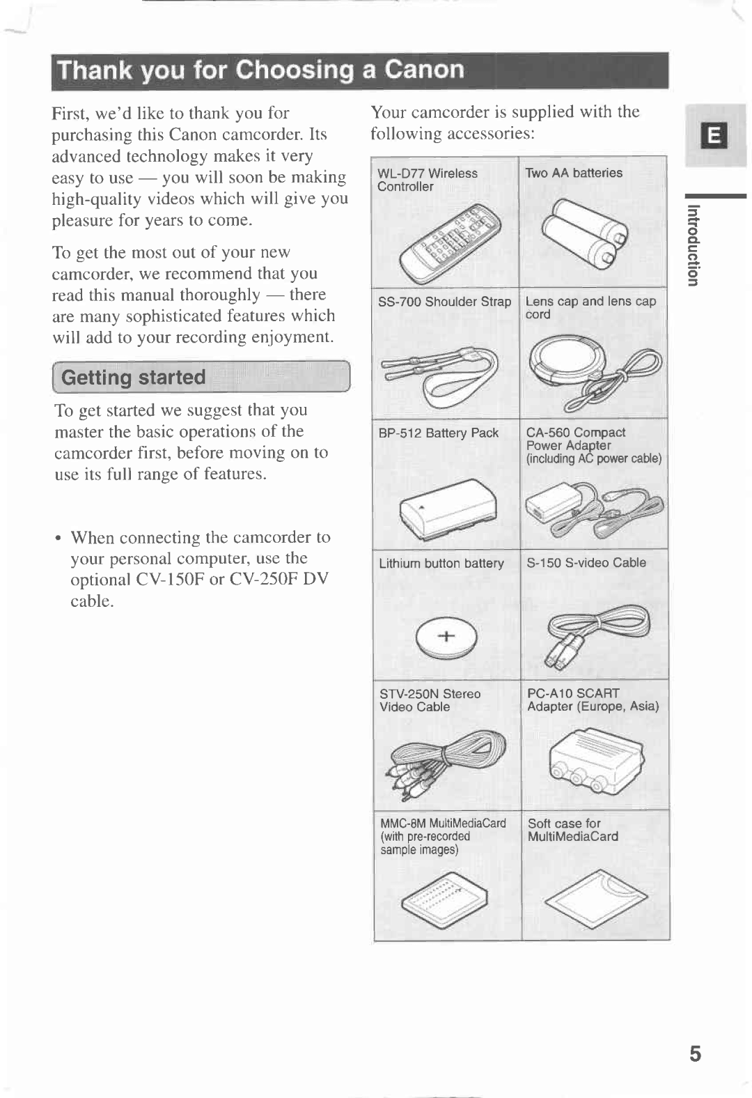 Canon MV450i, MV 450 manual 