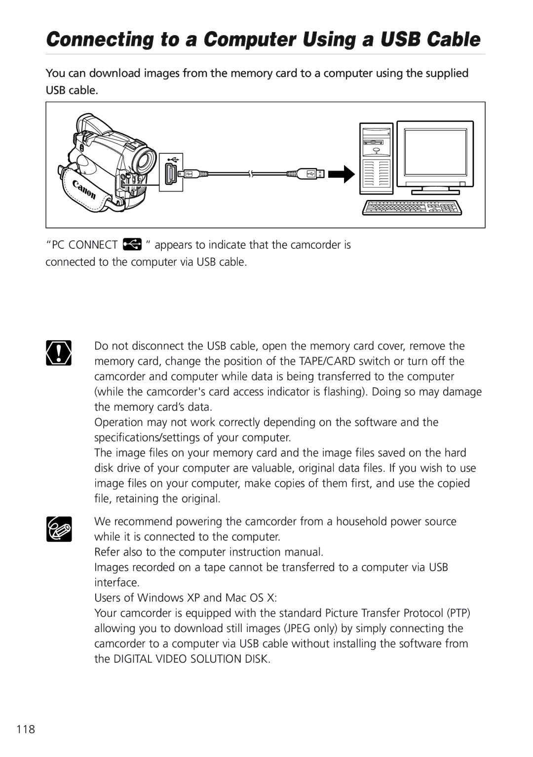 Canon MV 690 instruction manual Connecting to a Computer Using a USB Cable 