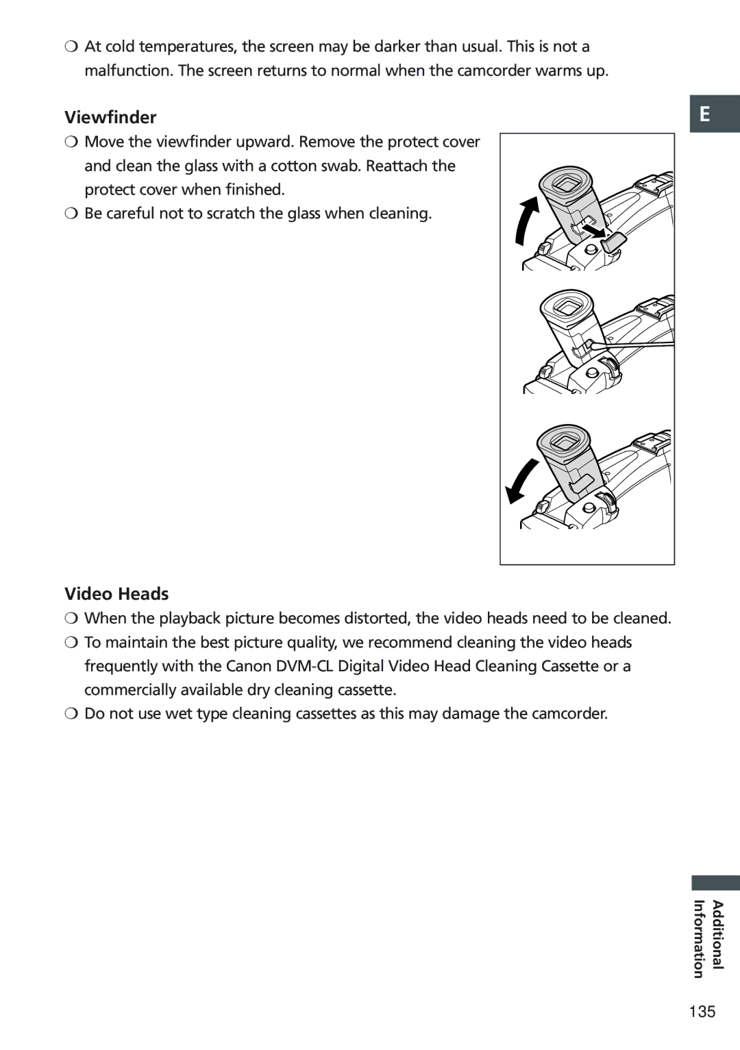 Canon MV 690 instruction manual Viewfinder, Video Heads 