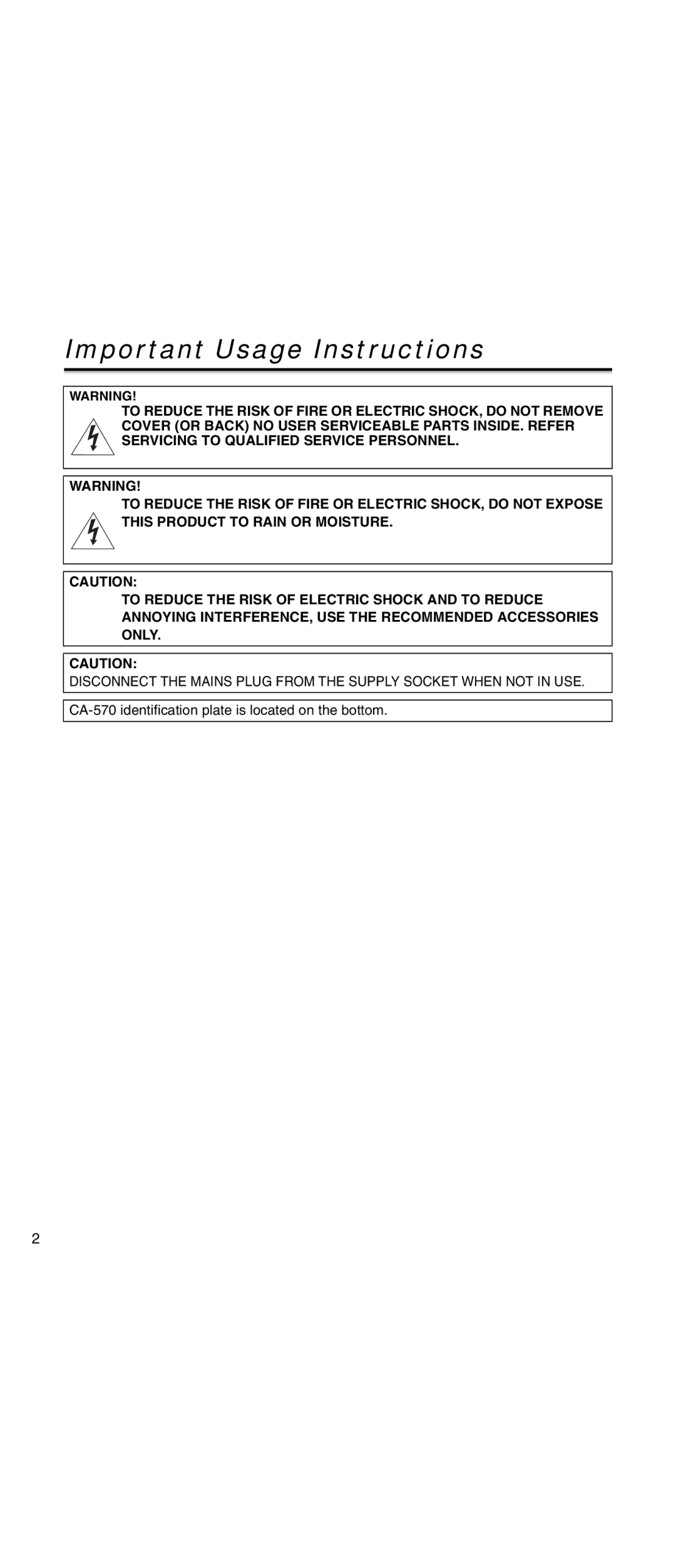 Canon MV 901 instruction manual Important Usage Instructions 