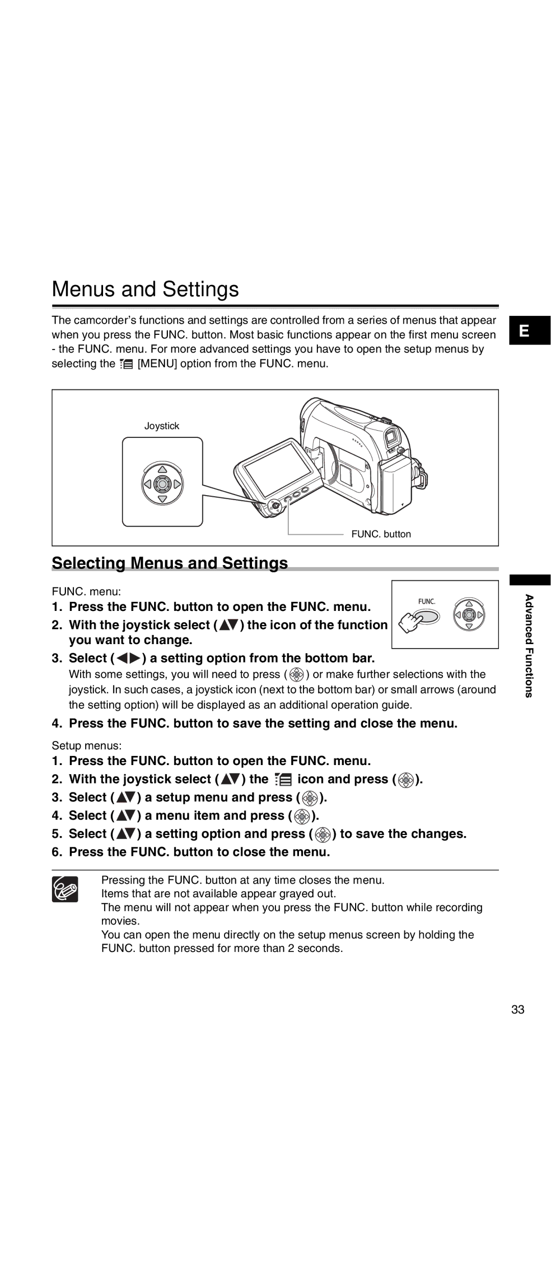 Canon MV 901 instruction manual Selecting Menus and Settings 