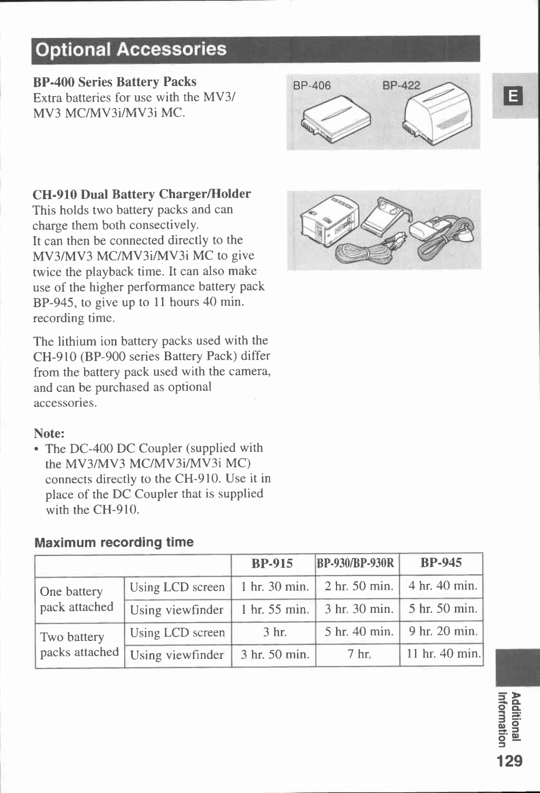 Canon MV3, MV 3 i, 3 MC manual 